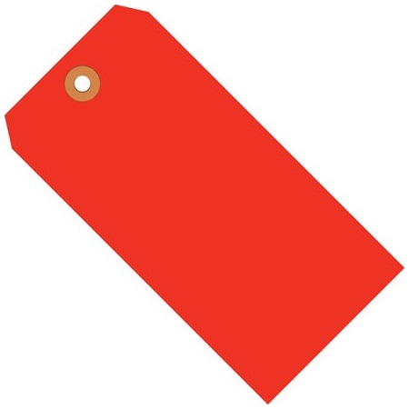 Bsc Preferred 6 1/4 x 3 1/8'' Fluorescent Red 13 Pt. Shipping Tags, 1000PK BUY00015780